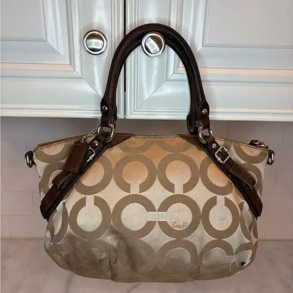 COACH Bag Purse Handbag Pocketbook Bag Madison Op Art Sophia Satchel #17693 - Picture 6 of 11